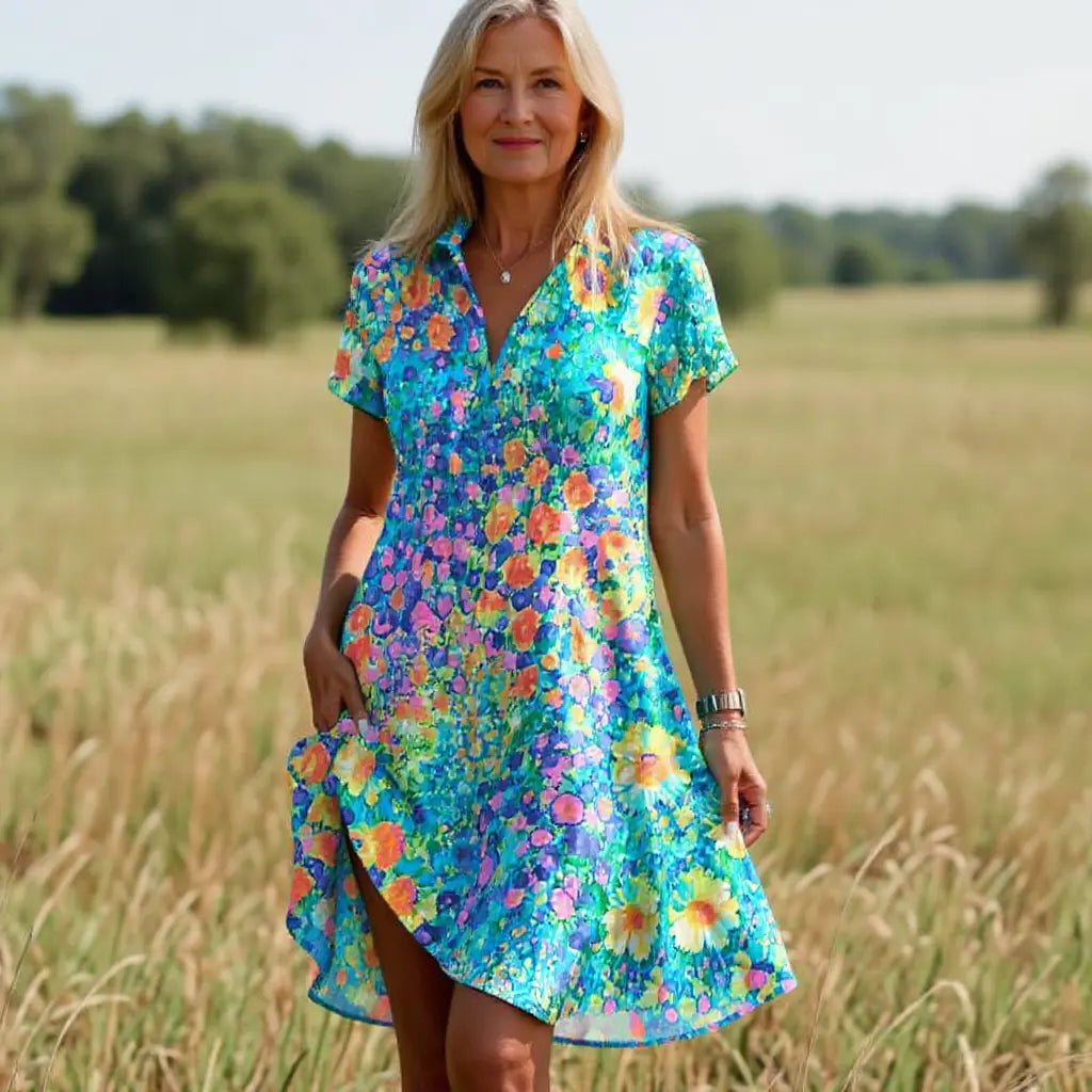 Women's Summer Dress Flattering Breezy | Lightweight Cotton