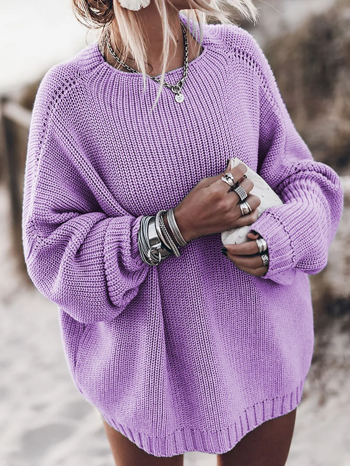 Chunky Knit Pullover Sweater with Relaxed Fit
