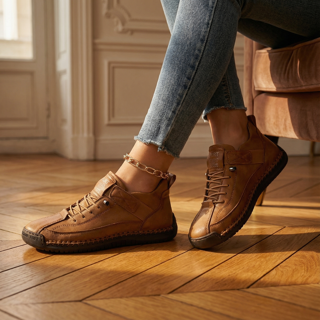 Naisten mukavat vegaaniset nahkaiset nauhalenkkarit