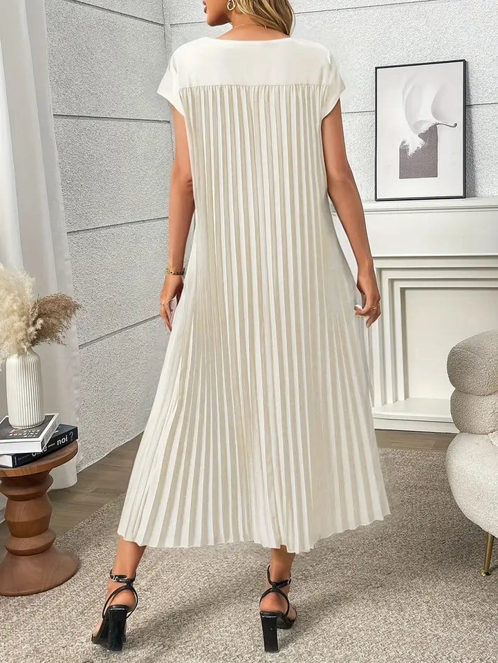 Plissiertes Maxikleid für Damen, leichter Stoff, elegantes und schmeichelhaftes Design