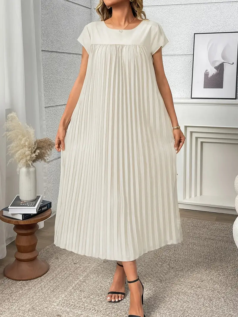 Plissiertes Maxikleid für Damen, leichter Stoff, elegantes und schmeichelhaftes Design