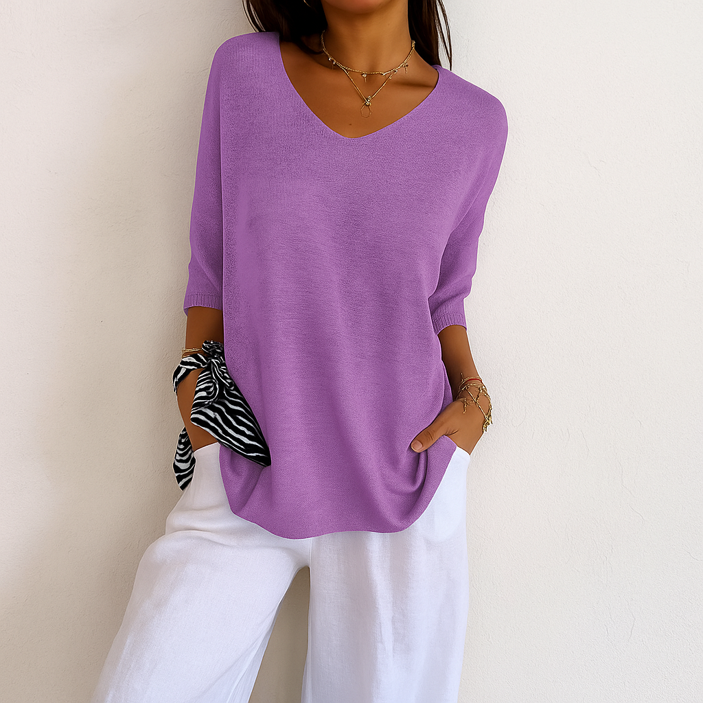 Gestrickter V-Ausschnitt für Damenoberteil