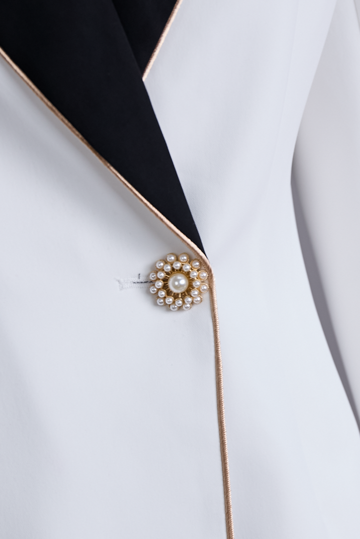 Women’s Asymmetrical Blazer with Contrast Lapel