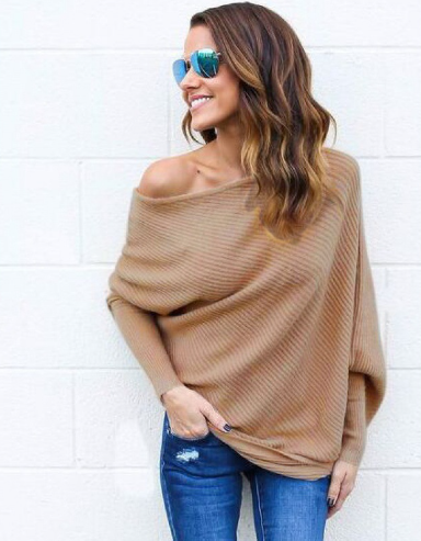 Women’s Ultra-Soft Ribbed Off-Shoulder Sweater