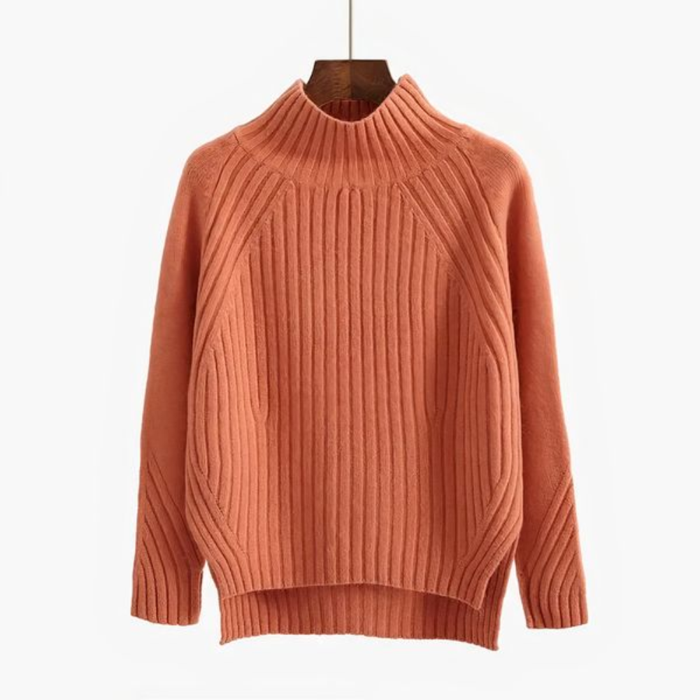 Women's Soft Ribbed Mock Neck Sweater