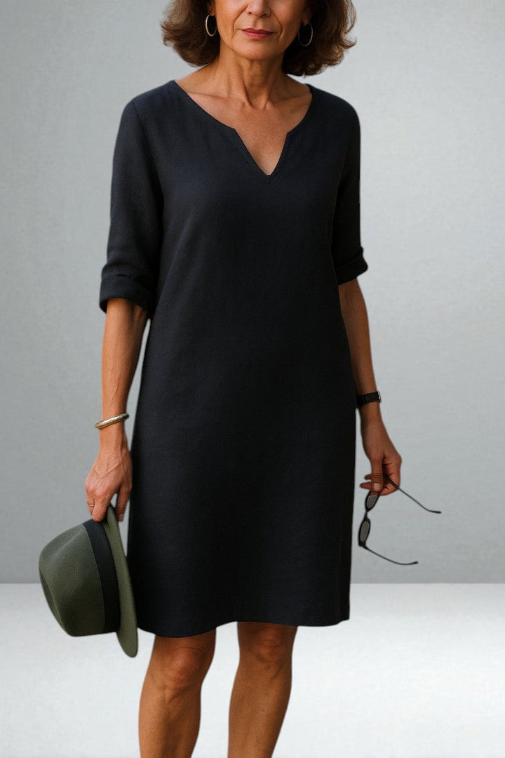 V-Neck Elegance Women's Dress | Flowing Silhouette & Flattering Fit