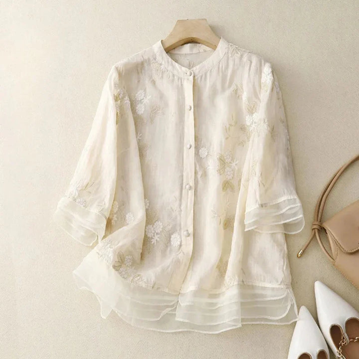 Women’s Embroidered Cotton Breathable Blouse