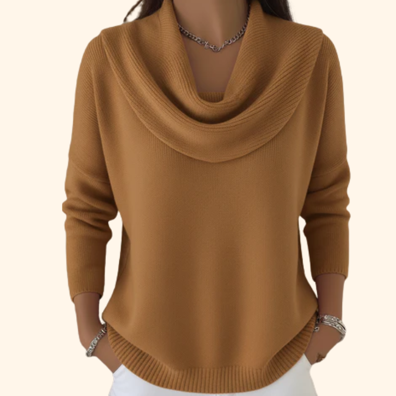 Elegant Comfort Women’s Soft Cowl Neck Knit Sweater