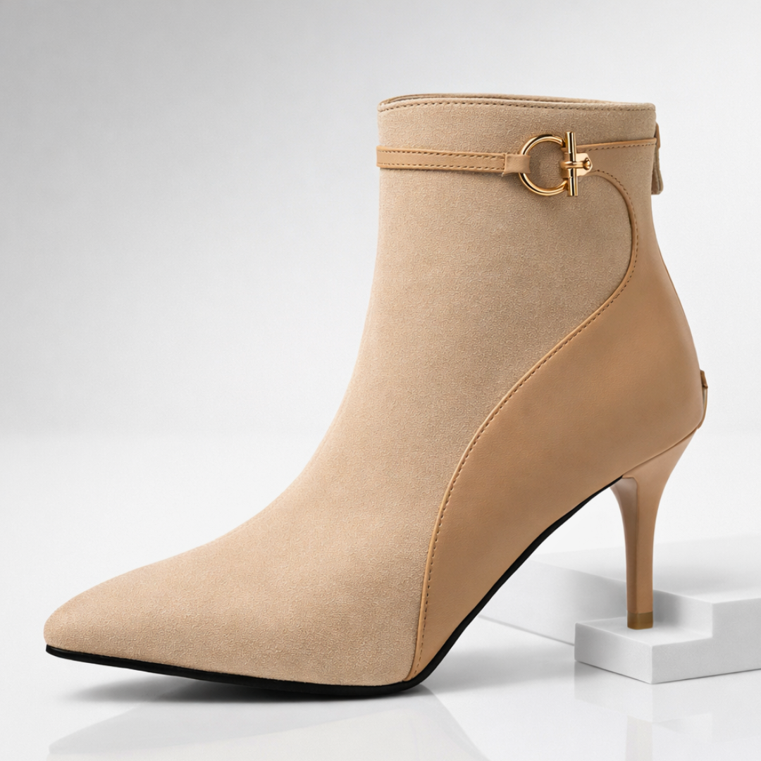 Women’s Stylish Heeled Ankle Boots with Convenient Zip Closure