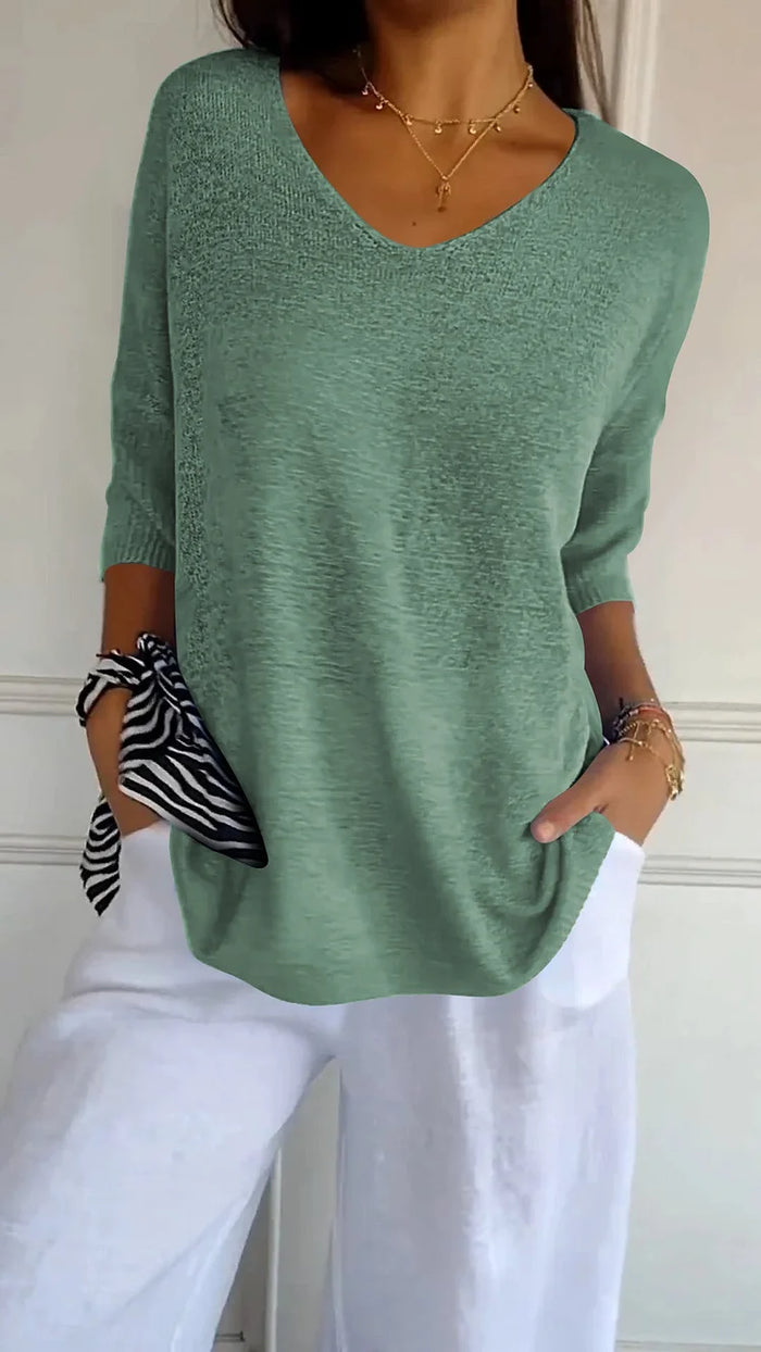 Everyday Comfort Ultra-Soft V-Neck Knit Top