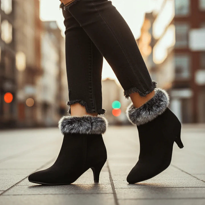 Koselige ortopediske ankelstøvletter i plysj for kvinner