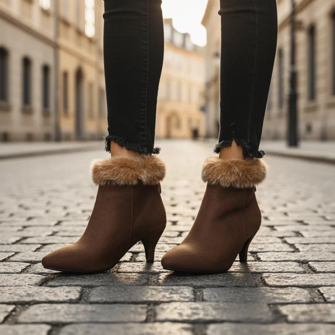 Koselige ortopediske ankelstøvletter i plysj for kvinner