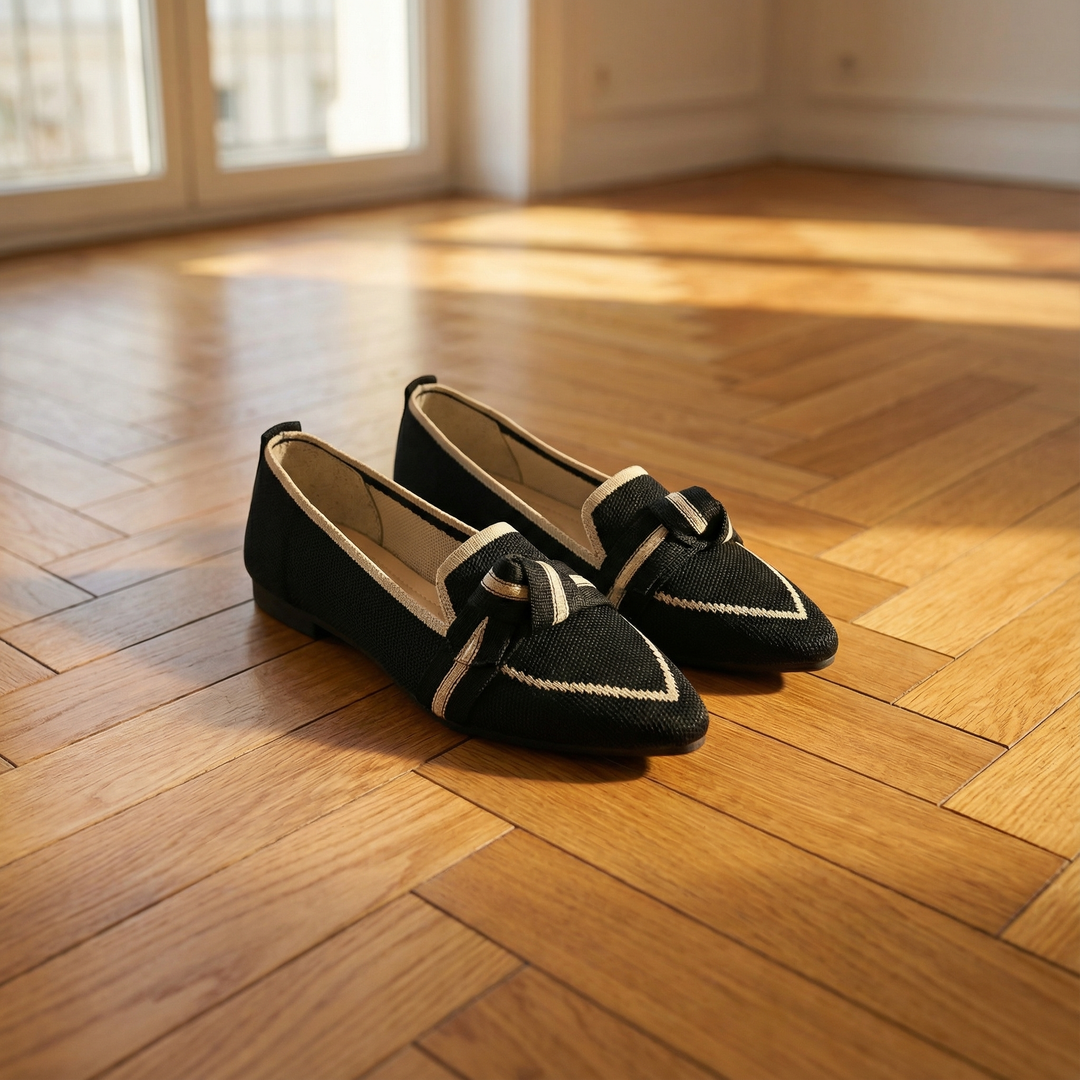 Women’s Cushioned Ballet Flats with Bow Detail