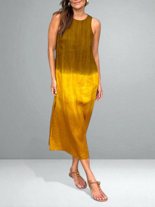 Printed Dress Women’s Cotton-Linen Lightweight Flowing Fit