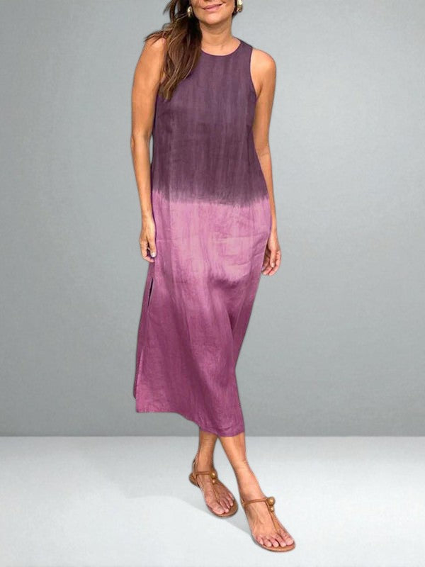 Printed Dress Women’s Cotton-Linen Lightweight Flowing Fit