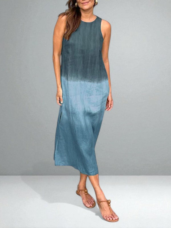 Printed Dress Women’s Cotton-Linen Lightweight Flowing Fit