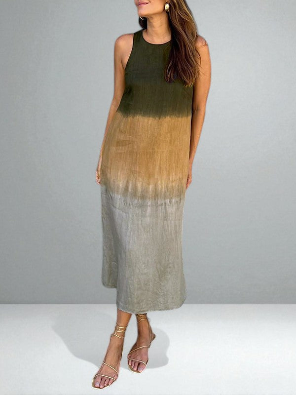 Printed Dress Women’s Cotton-Linen Lightweight Flowing Fit