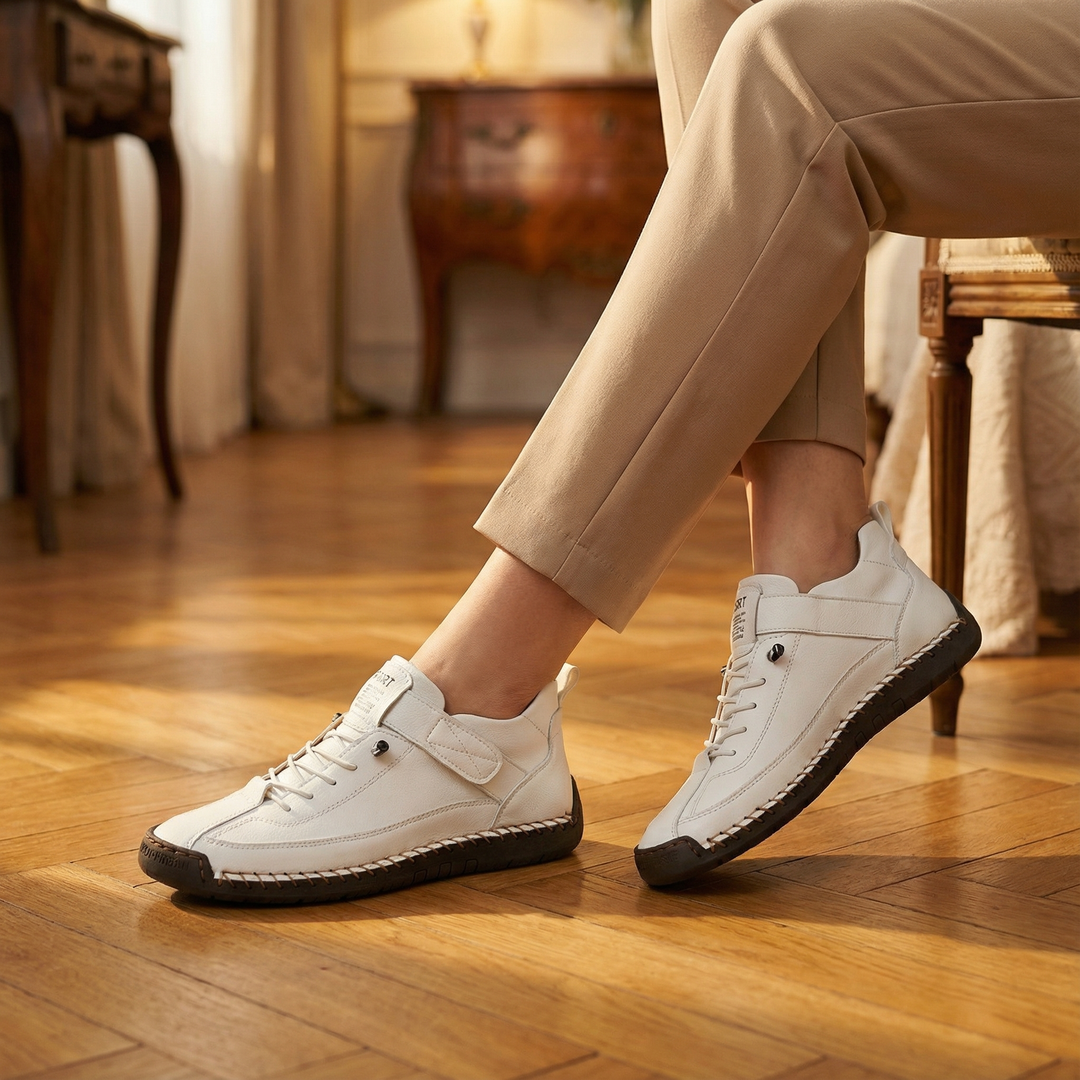 Naisten mukavat vegaaniset nahkaiset nauhalenkkarit