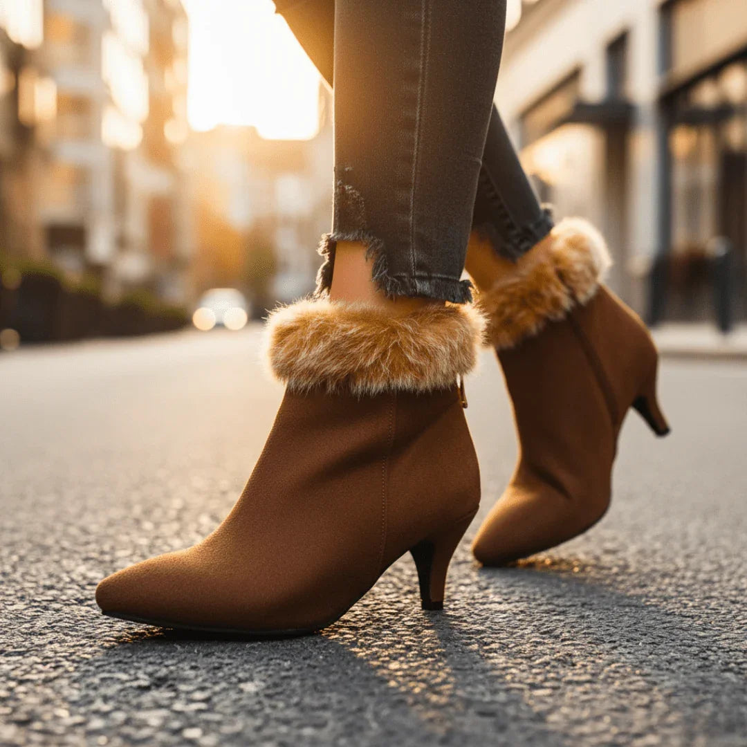 Koselige ortopediske ankelstøvletter i plysj for kvinner