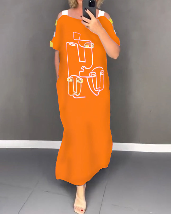 Bequemes schulterfreies Midikleid für Damen