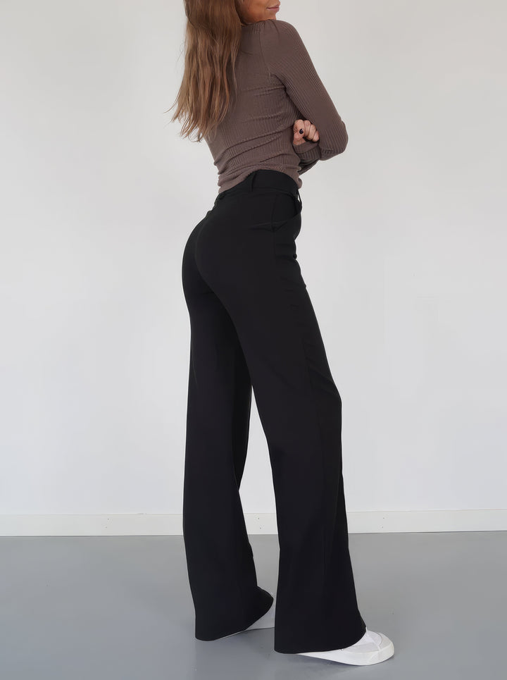 High-Waist Straight Leg Pants for Women's | Comfortable Stretch Fabric, Slim Fit, Versatile Style