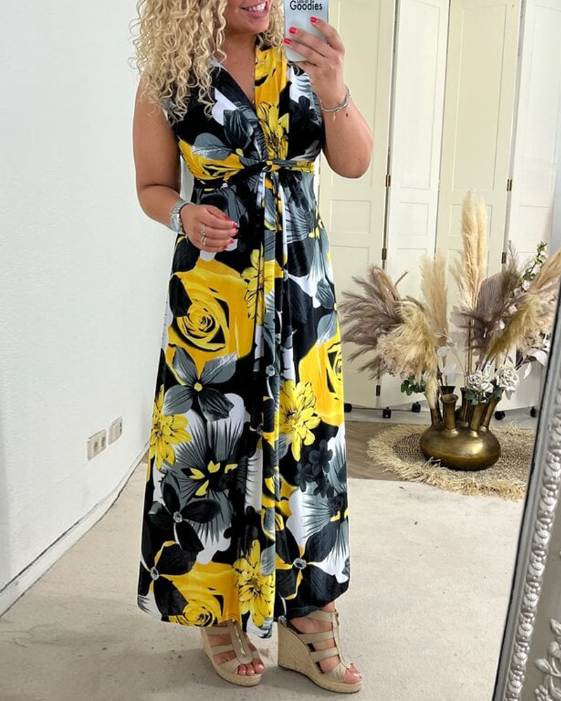 Robe longue élégante à fleurs pour femme