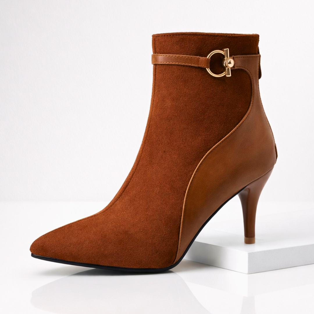 Women’s Stylish Heeled Ankle Boots with Convenient Zip Closure
