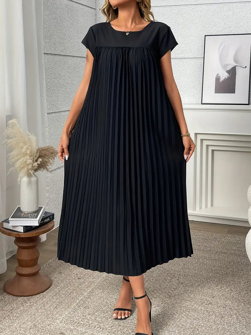 Plissiertes Maxikleid für Damen, leichter Stoff, elegantes und schmeichelhaftes Design