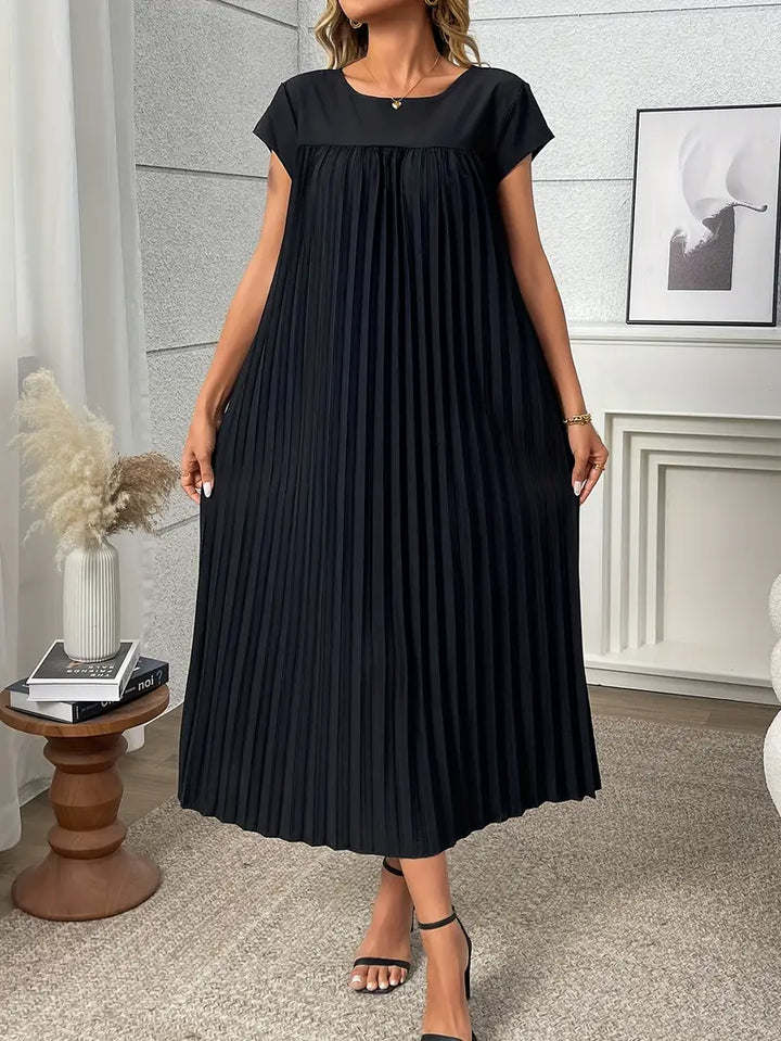 Plissiertes Maxikleid für Damen, leichter Stoff, elegantes und schmeichelhaftes Design