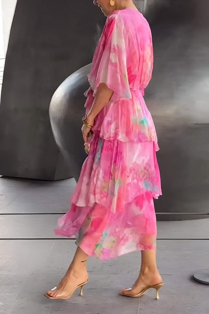 Elegant Bohemian Maxi Dress Women Chiffon-Polyester Flowing Bohemian Silhouette