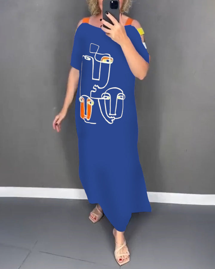 Bequemes schulterfreies Midikleid für Damen