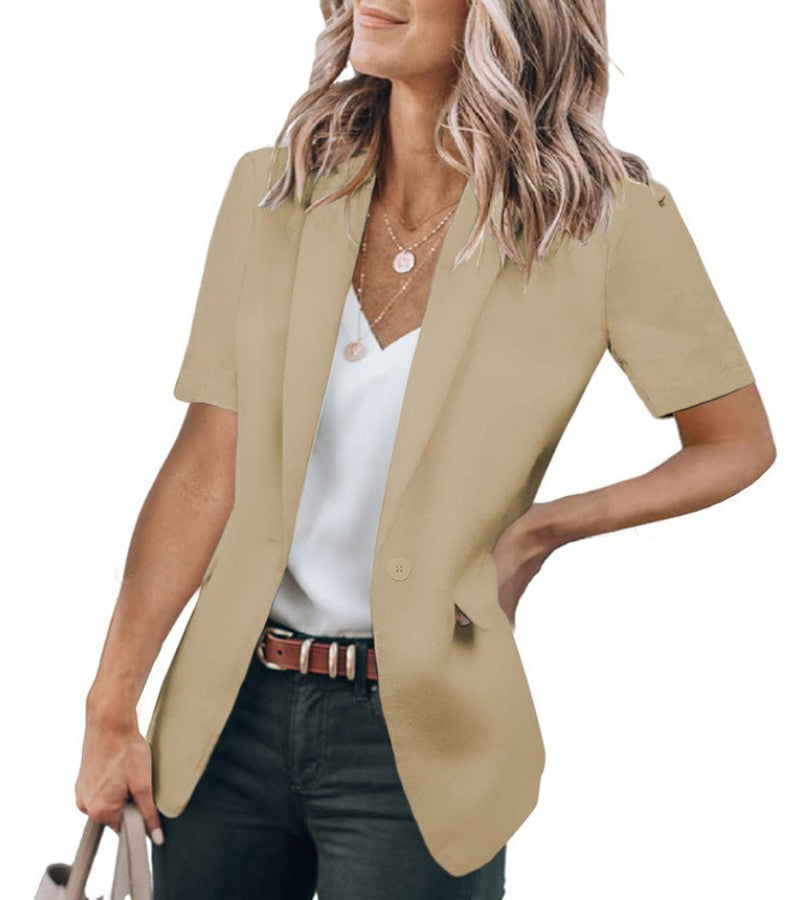 Women’s Lightweight Short Sleeve Blazer Jacket