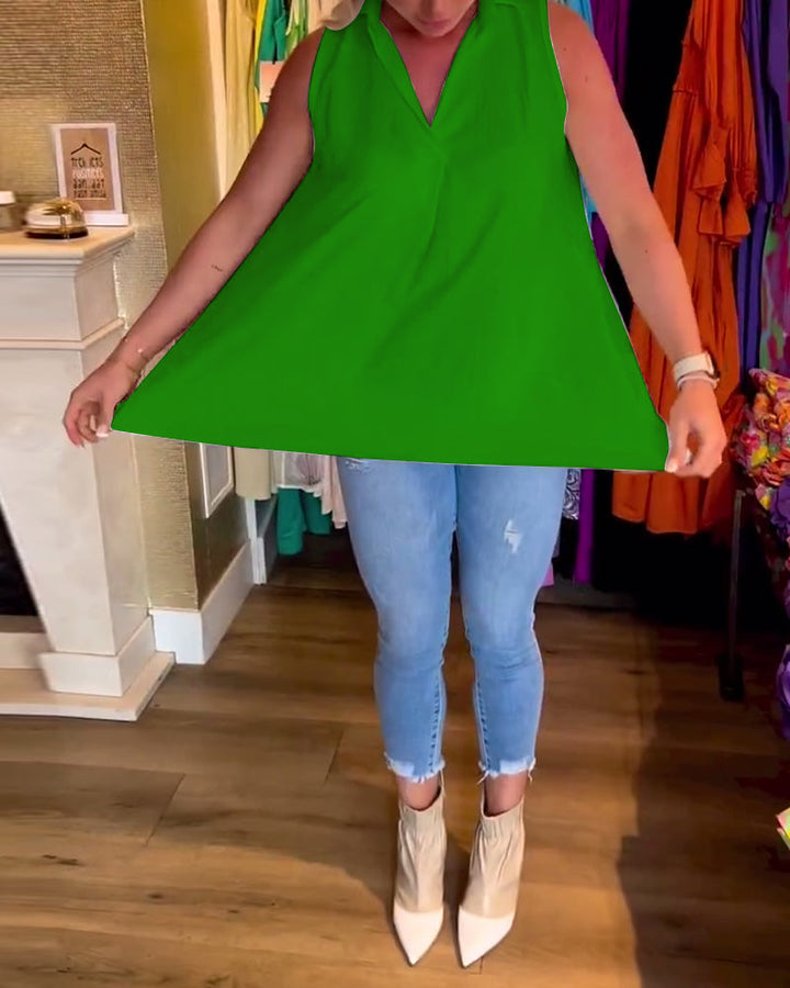 Women’s Sleeveless High-Low Flowy Blouse