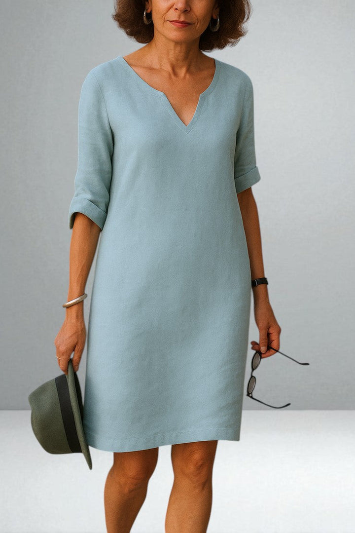 V-Neck Elegance Women's Dress | Flowing Silhouette & Flattering Fit