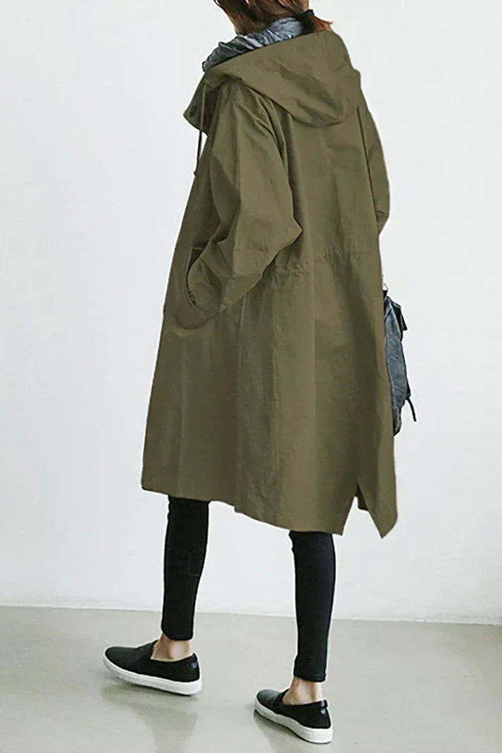 Women’s Long Insulated Hooded Coat with Water-Repellent Fabric