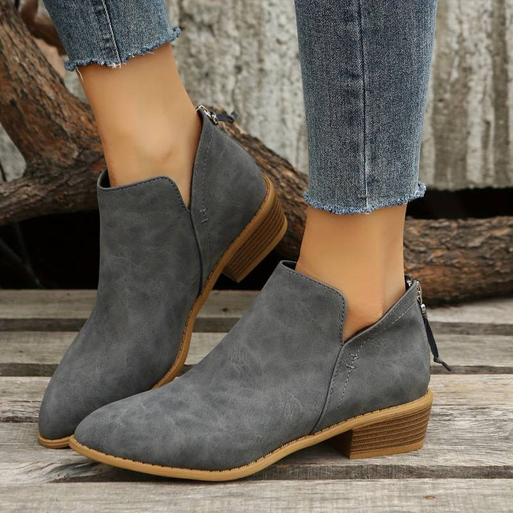 Women’s Comfortable Low-Heel Ankle Boots for Everyday Wear