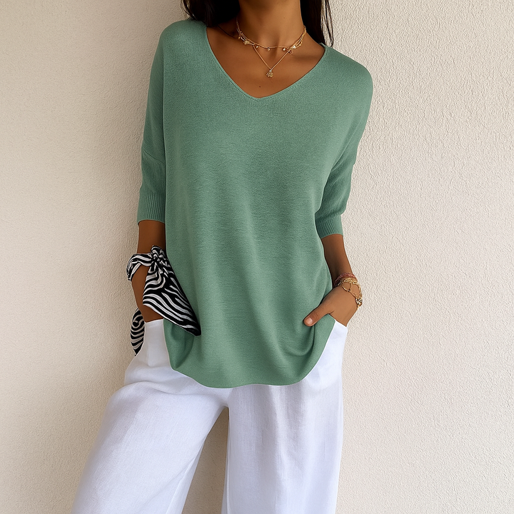 Gestrickter V-Ausschnitt für Damenoberteil