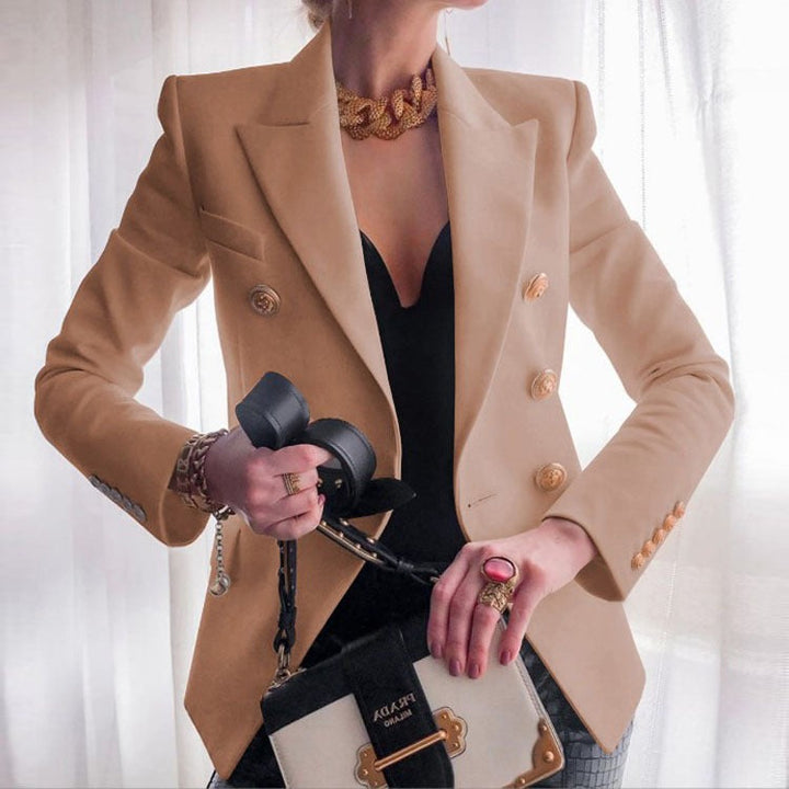 Women's Black Tailored Double-Breasted Blazer