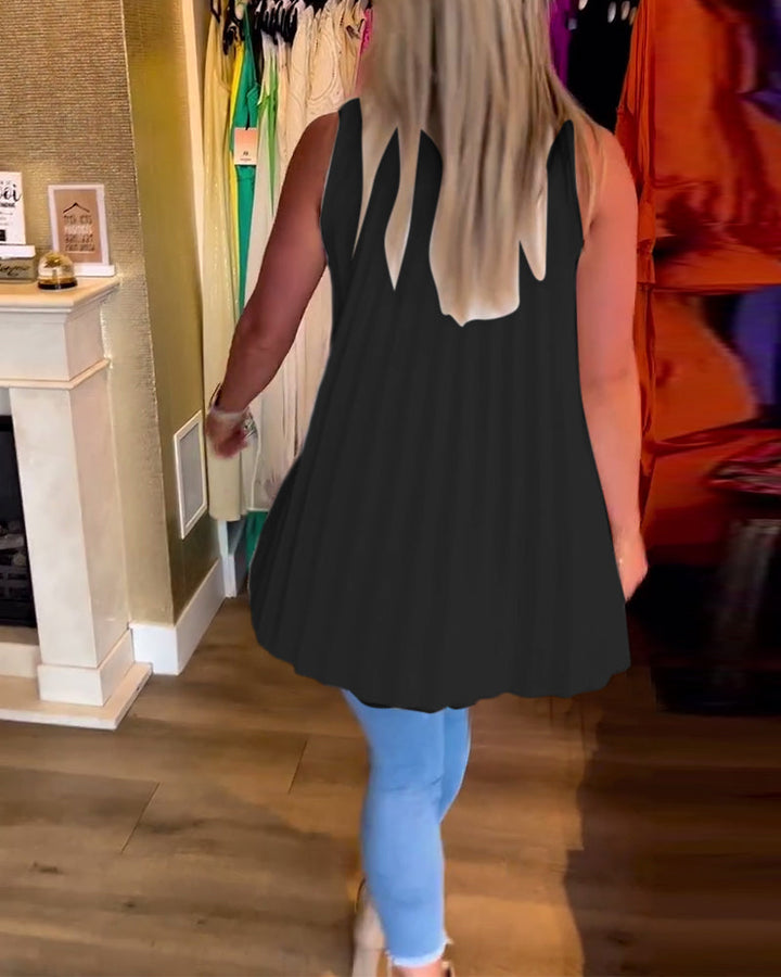 Women’s Sleeveless High-Low Flowy Blouse