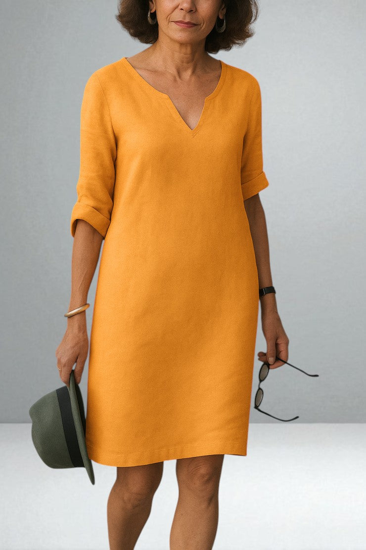 V-Neck Elegance Women's Dress | Flowing Silhouette & Flattering Fit