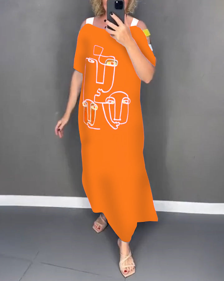 Bequemes schulterfreies Midikleid für Damen