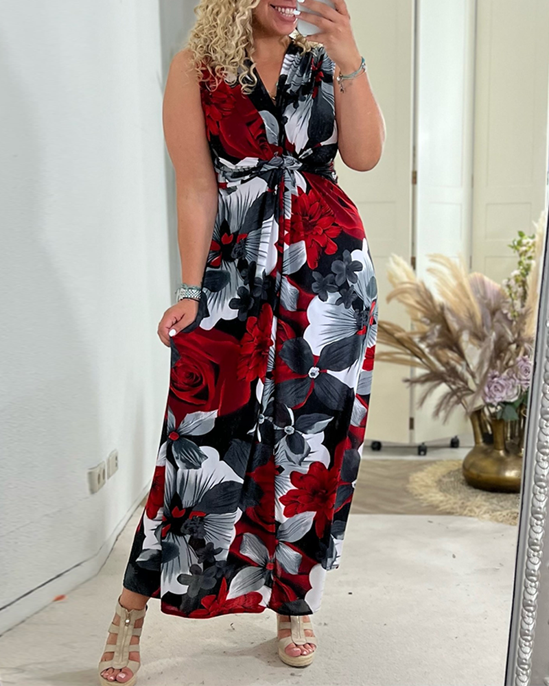 Robe longue élégante à fleurs pour femme