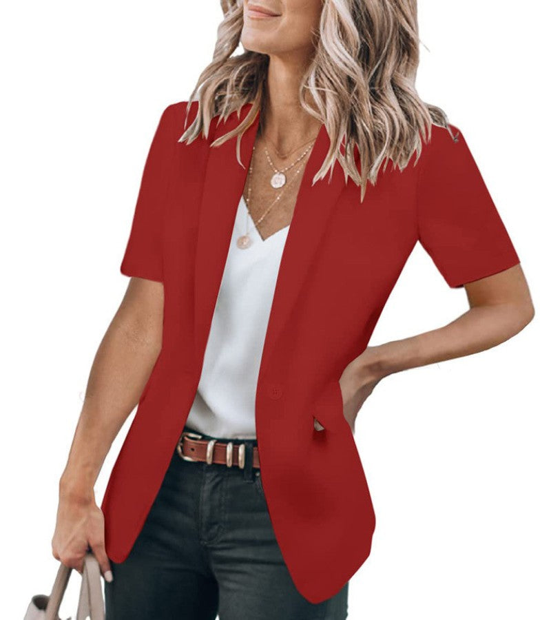 Women’s Lightweight Short Sleeve Blazer Jacket