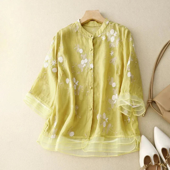 Women’s Embroidered Cotton Breathable Blouse