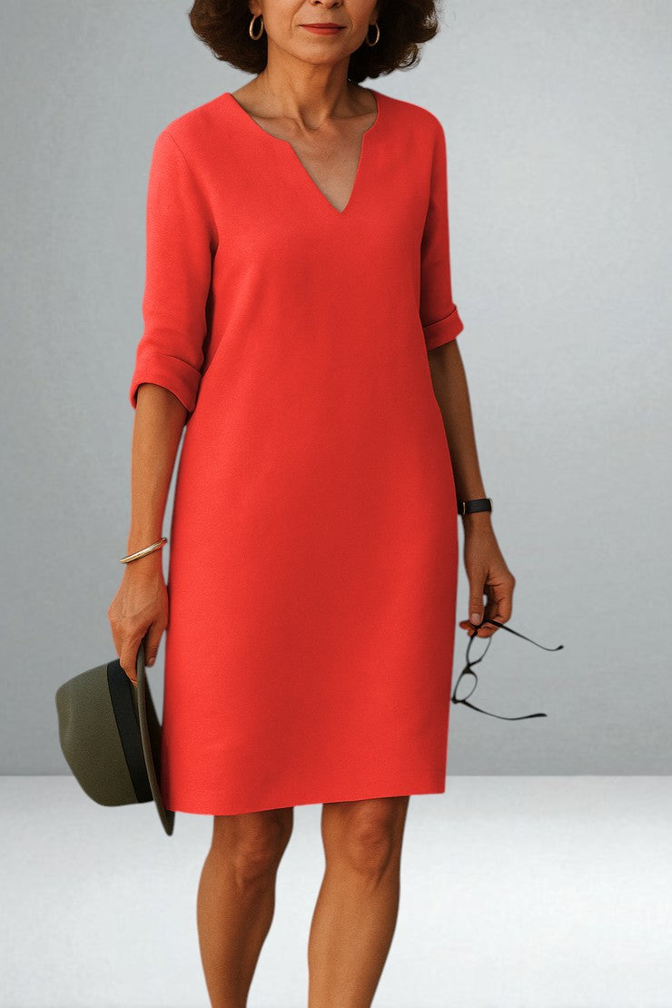 V-Neck Elegance Women's Dress | Flowing Silhouette & Flattering Fit