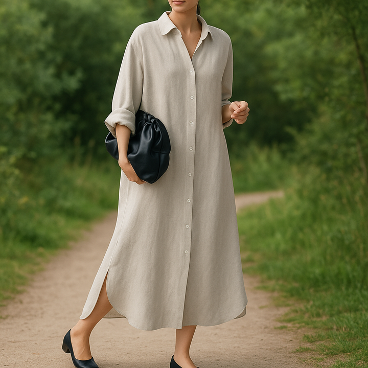Oversized Linen Shirt Dress Women’s | Oversized Fit, Button-Down, Breathable