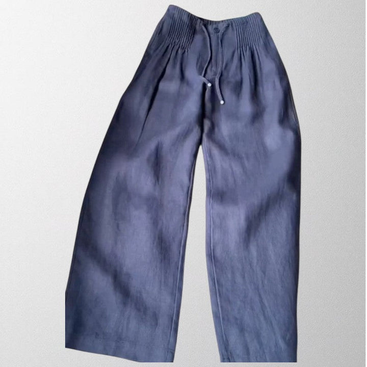 Wide-leg Trousers Cotton & Linen Blend Women Relaxed Fit Lightweight