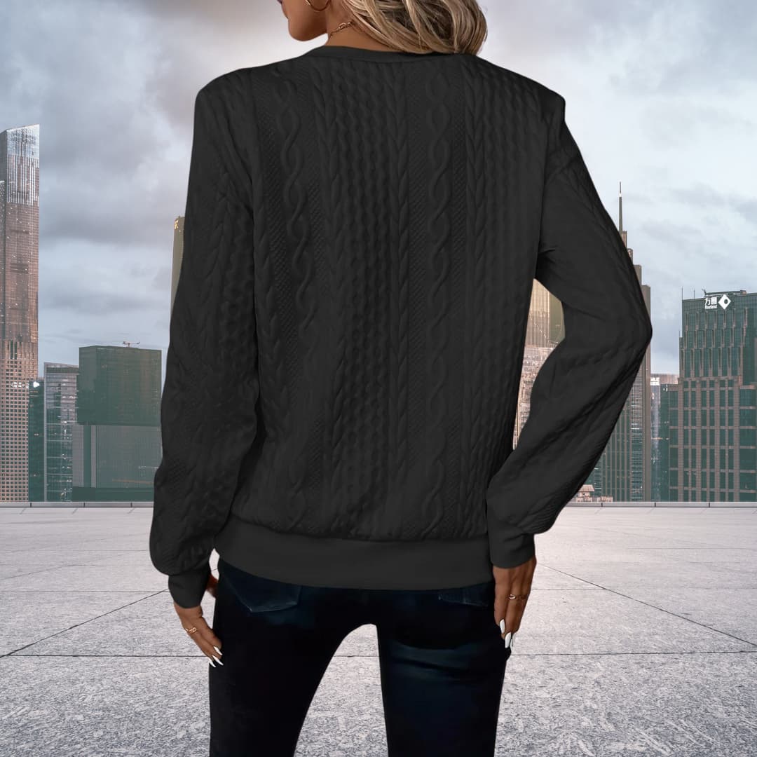 Women's Cozy Cable Knit Zip-Up Sweater