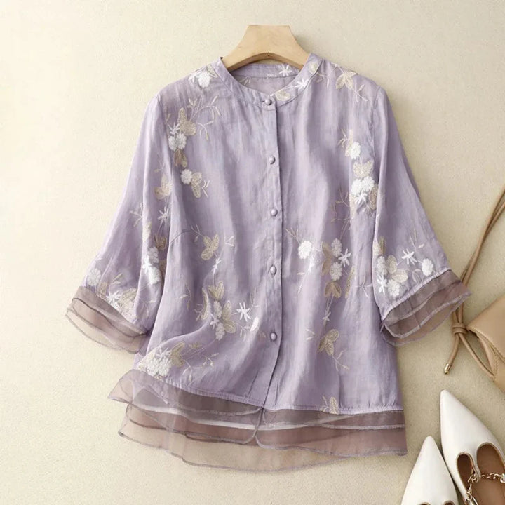 Women’s Embroidered Cotton Breathable Blouse