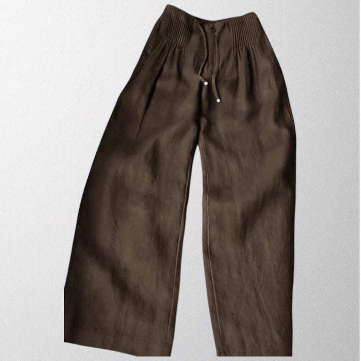 Wide-leg Trousers Cotton & Linen Blend Women Relaxed Fit Lightweight